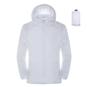 Summer Outdoor Sun Protection Clothing Women'S Lightweight Waterproof Windbreaker (Option: White-M)