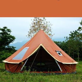 Yurt Tent Outdoor Camping Pyramid Chimney Sunscreen (Color: ORANGE)