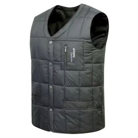 Men's Down Vest Plus-sized Duck Down Vest Warm Autumn And Winter (Option: Army Green-XXXXL)